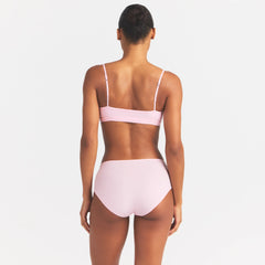 EVERYDAY COTTON HIGH-WAISTED BRIEF | PEONY ON A MODEL SIDE VIEW @ | FOCUS: 0.0, 1.0, 0.9