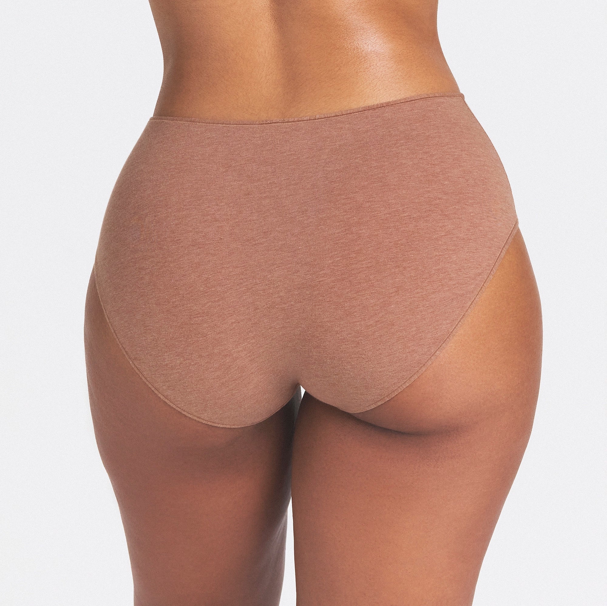EVERYDAY COTTON BRIEF | SIENNA HEATHER ON A MODEL SIDE VIEW @ | FOCUS: 0.0, 1.0, 0.9
