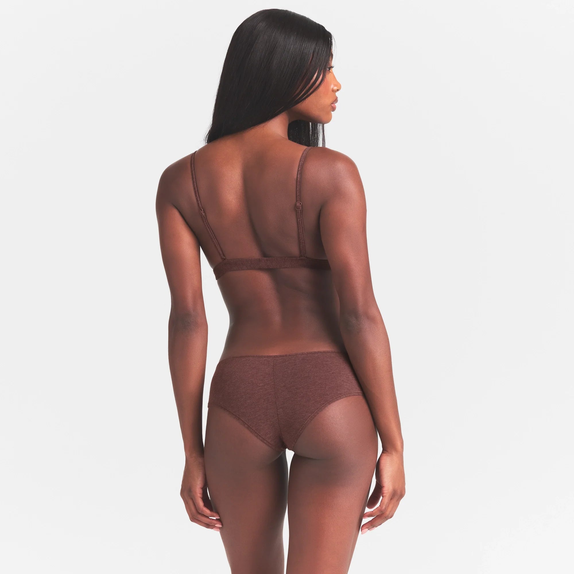 EVERYDAY COTTON HIPSTER | COCOA HEATHER ON A MODEL SIDE  VIEW @ | FOCUS: 0.0, 1.0, 0.9