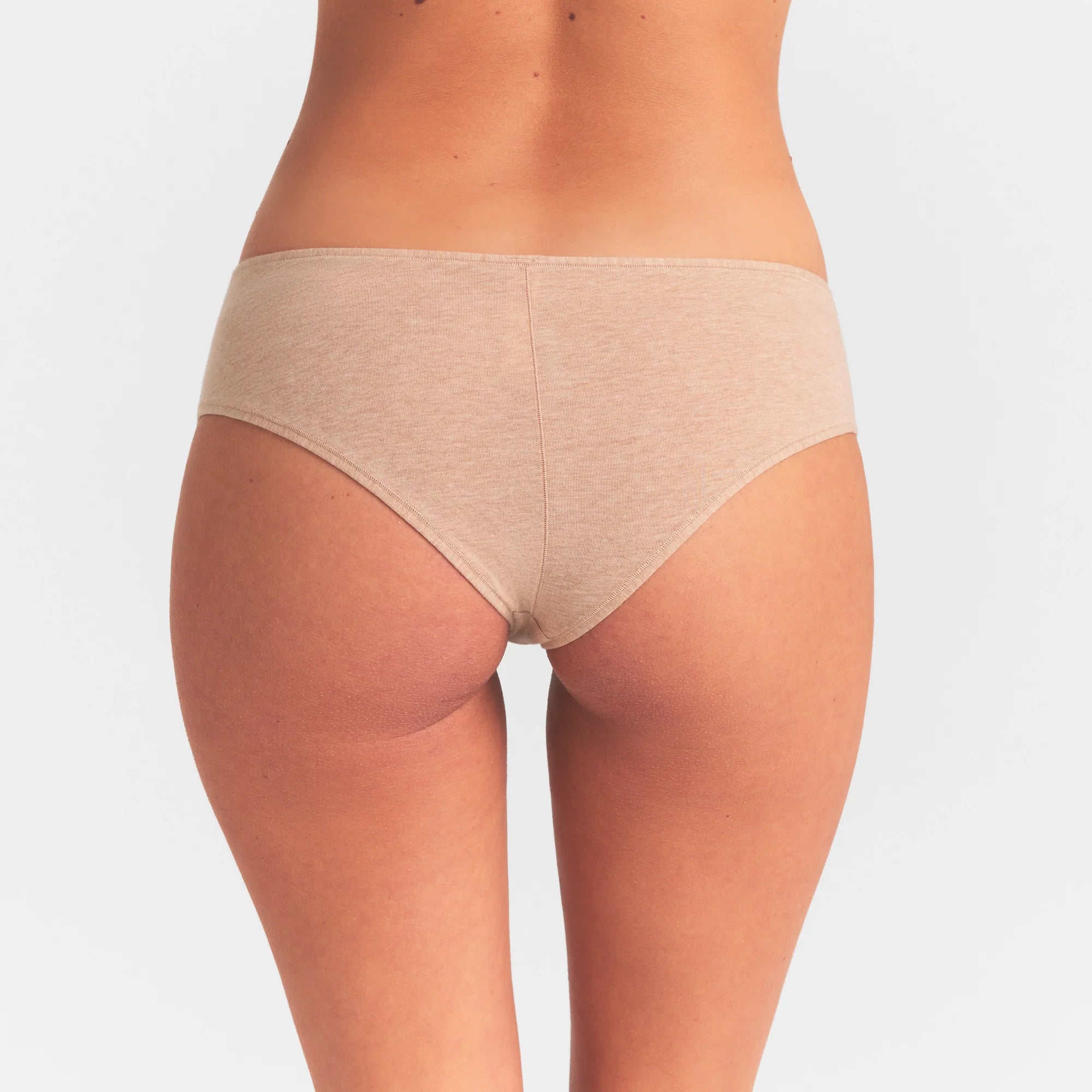 EVERYDAY COTTON HIPSTER | CLAY HEATHER ON A MODEL SIDE  VIEW @ | FOCUS: 0.0, 1.0, 0.9
