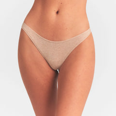 EVERYDAY COTTON THONG | CLAY HEATHER ON A MODEL SIDE  VIEW @ | FOCUS: 0.0, 1.0, 0.9