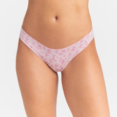 LIGHTWEIGHT COTTON THONG 10-PACK | DAINTY FLORAL MULTI ON A MODEL SIDE VIEW @ | FOCUS: 0.0, 1.0, 0.9