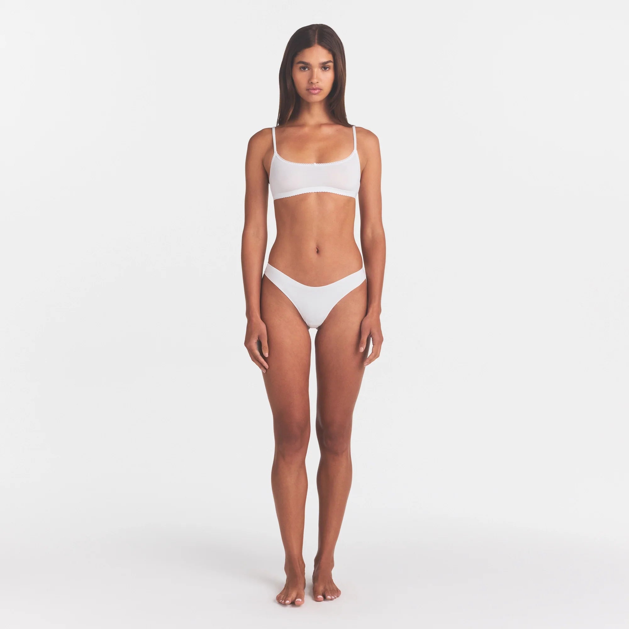 LIGHTWEIGHT COTTON THONG 10-PACK | MICRO DOT FLORAL MULTI ON A MODEL FRONT VIEW @ | FOCUS: 0.0, 1.0, 0.9
