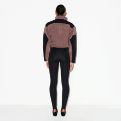TEDDY BOXY ZIP UP JACKET | UMBER ON A MODEL FRONT VIEW @ | FOCUS: 0.0, 1.0, 0.9