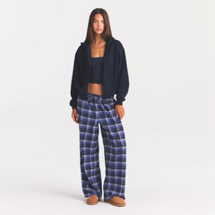 COTTON FLEECE CLASSIC ZIP UP HOODIE | NAVY ON A MODEL FRONT VIEW @ | FOCUS: 0.0, 1.0, 0.9
