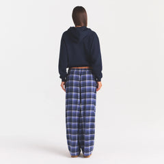 COTTON FLEECE CLASSIC ZIP UP HOODIE | NAVY ON A MODEL FRONT VIEW @ | FOCUS: 0.0, 1.0, 0.9
